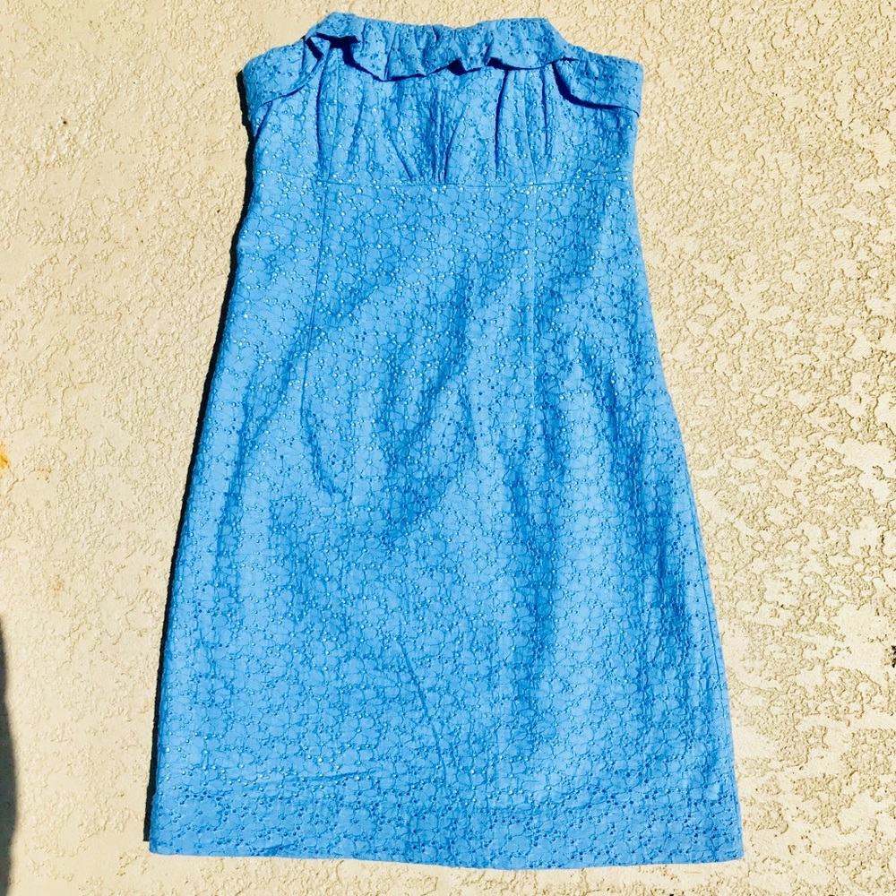 Lilly Pulitzer strapless periwinkle blue dress